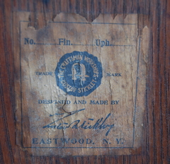 Gustav Stickley early Eastwood paper label. Circa 1905-1907.